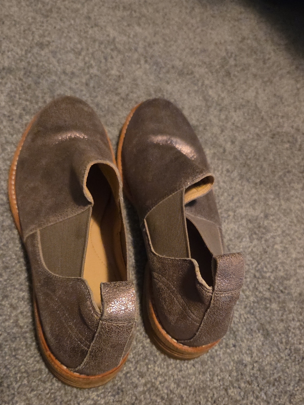 Clarks Gold Slip-On Loafers